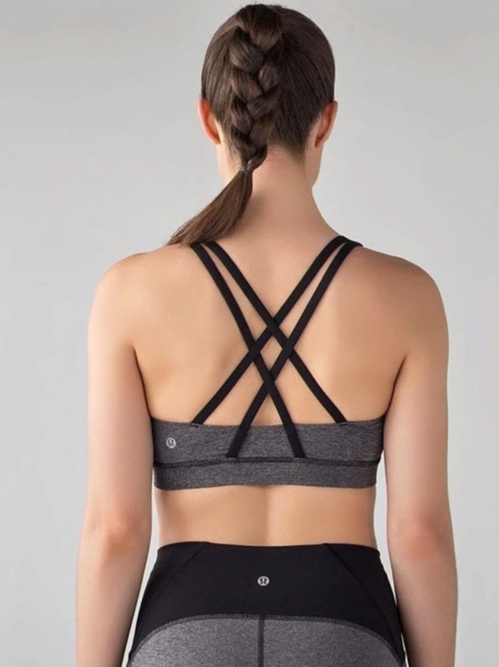 Lululemon Energy Bra in Heathered Black / Black Size 8